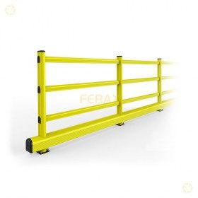 Barandilla industrial flexible con rodapié